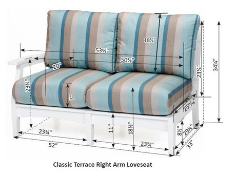 Berlin Gardens Classic Terrace Right Arm Loveseat - CTRSL5334 2