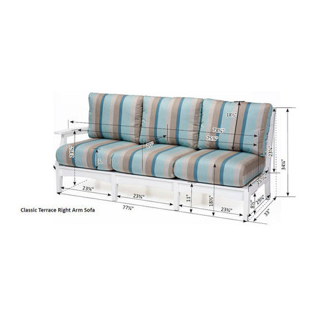 Berlin Gardens Classic Terrace Right Arm Sofa - CTRSS7934 2