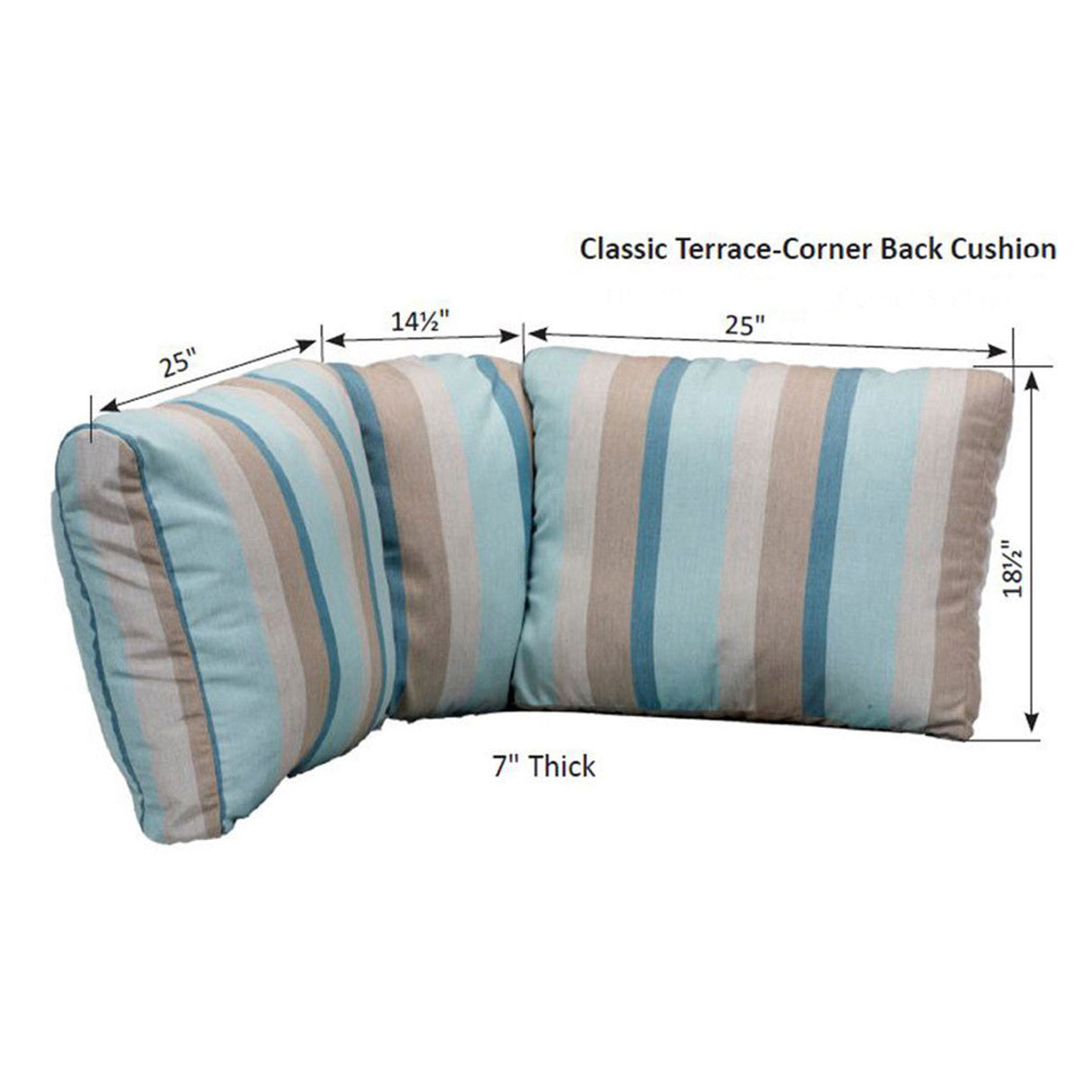 Berlin Gardens Classic Terrace Sectional Back Cushion - CTCBC2066 2