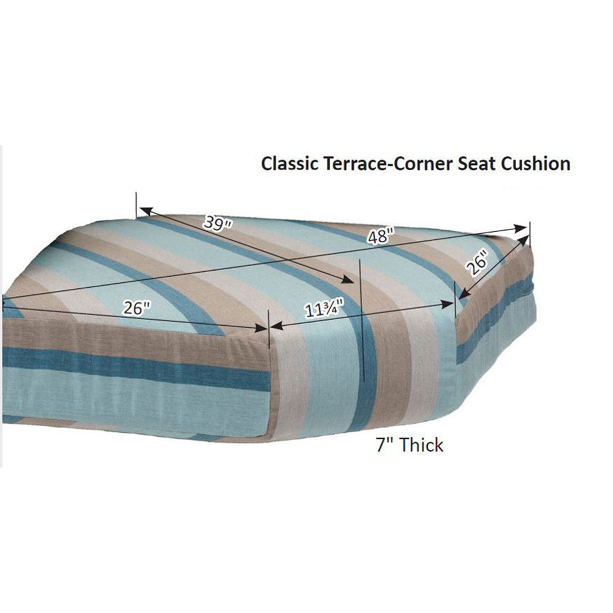 Berlin Gardens Classic Terrace Sectional Seat Cushion - CTCSC3535 2
