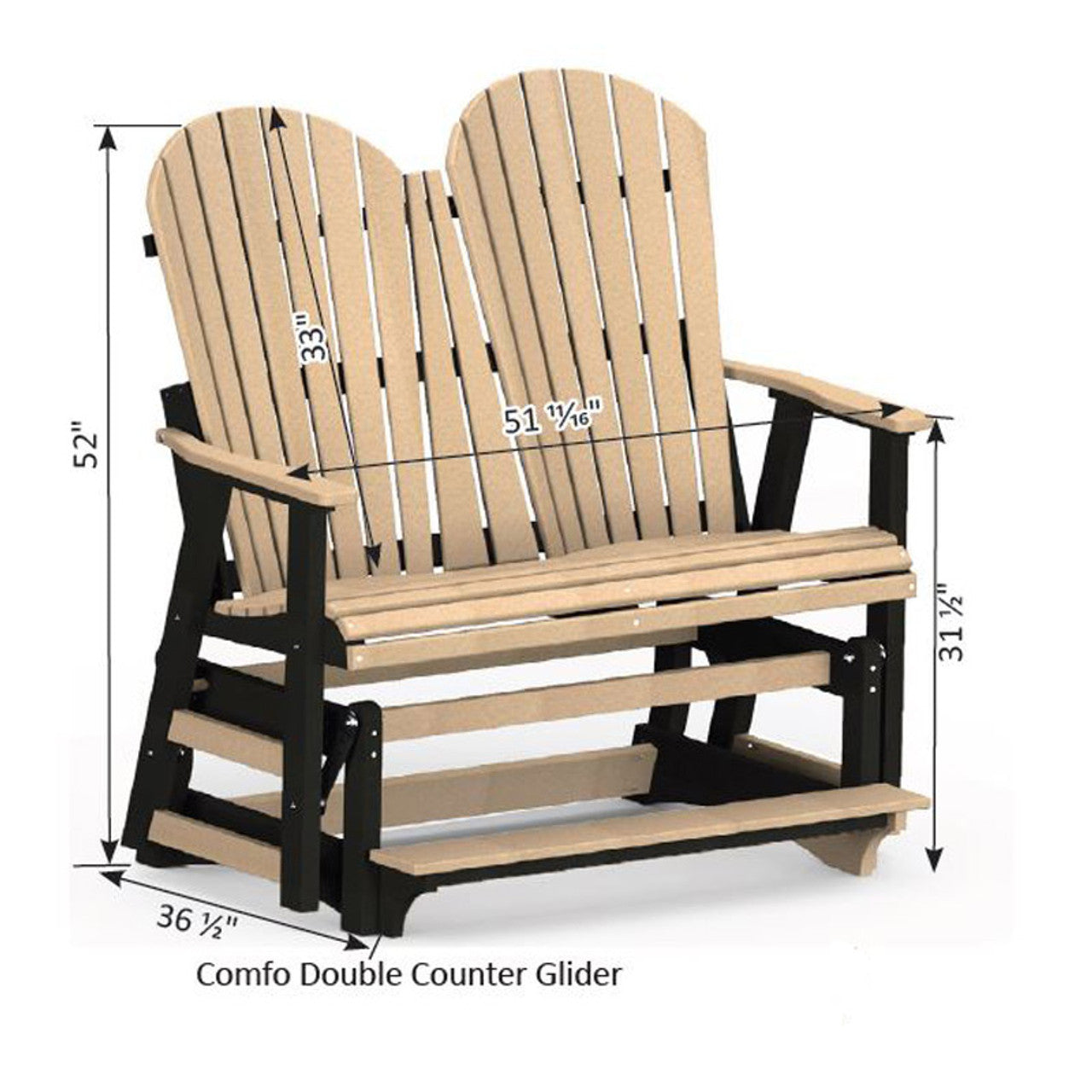Berlin Gardens Comfo-Back Double Counter Glider - PCCG4800 5