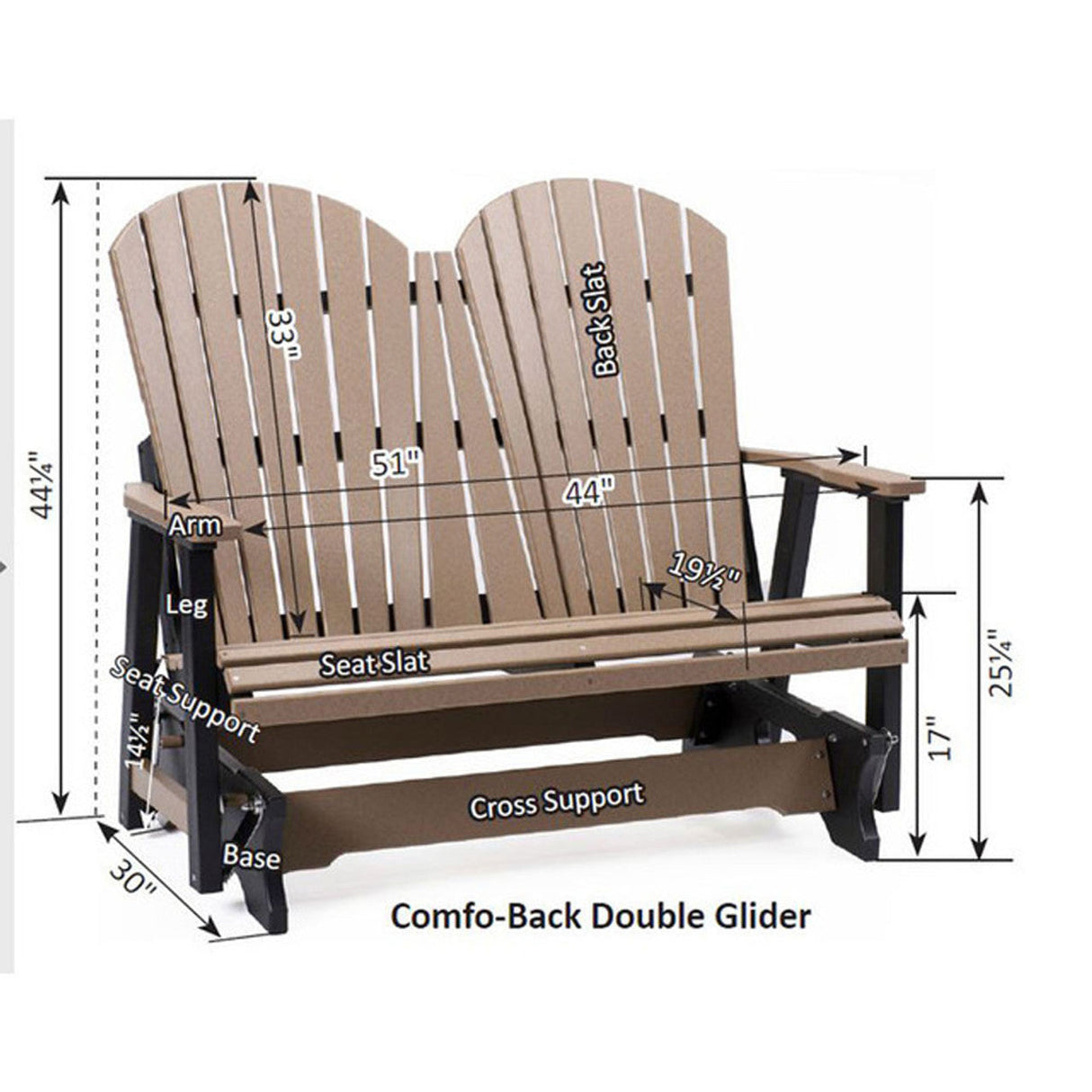 Berlin Gardens Comfo-Back Double Glider - PCTG4800 2