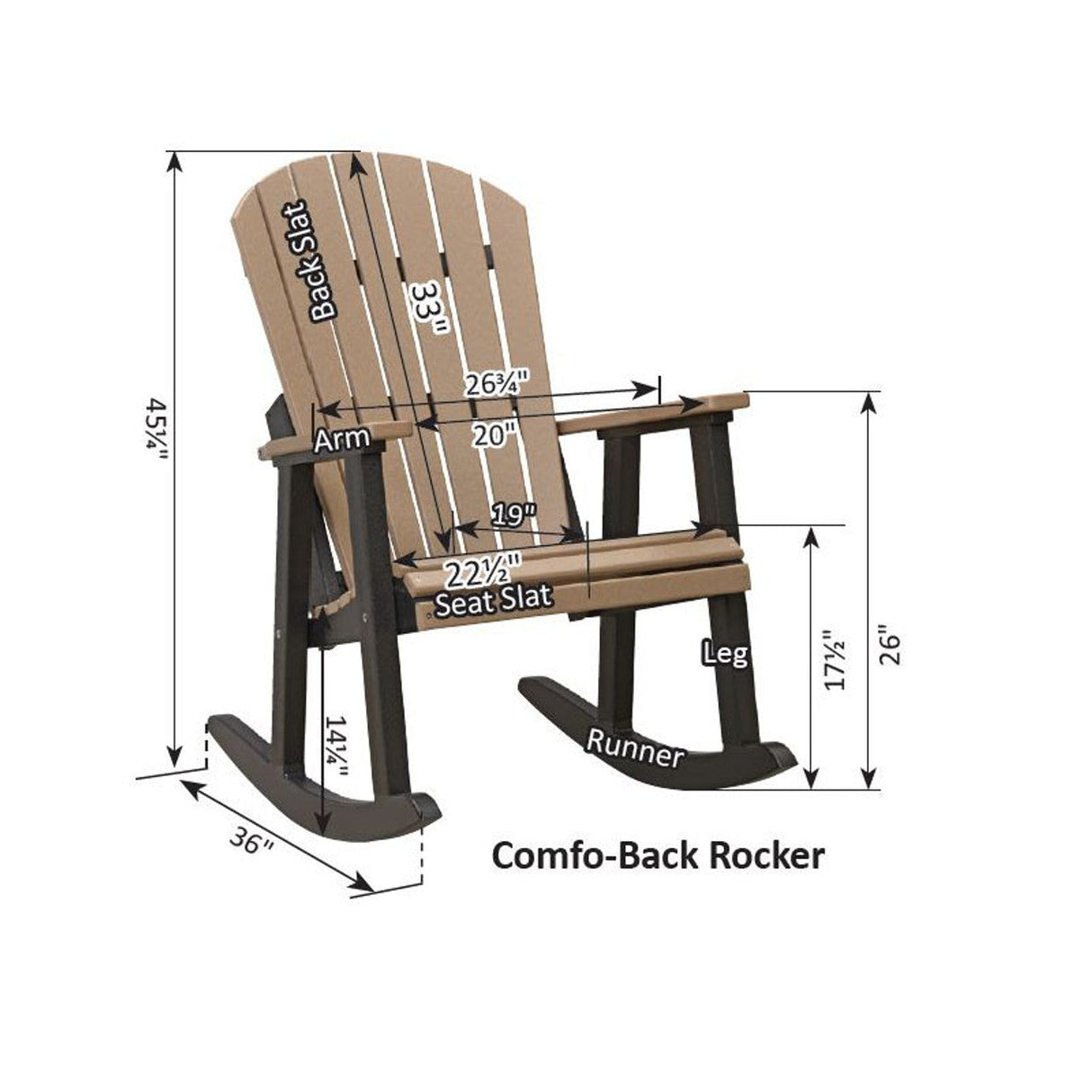 Berlin Gardens Comfo-Back Rocker - PCTR2400 2