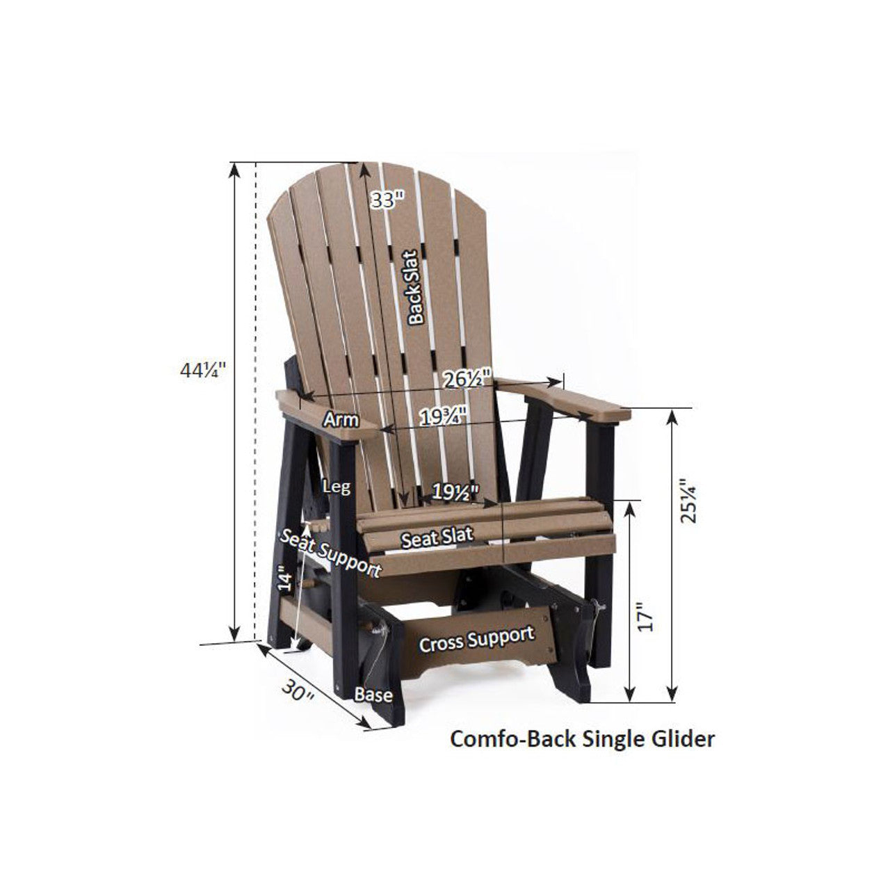 Berlin Gardens Comfo-Back Single Glider - PCTG2400 2