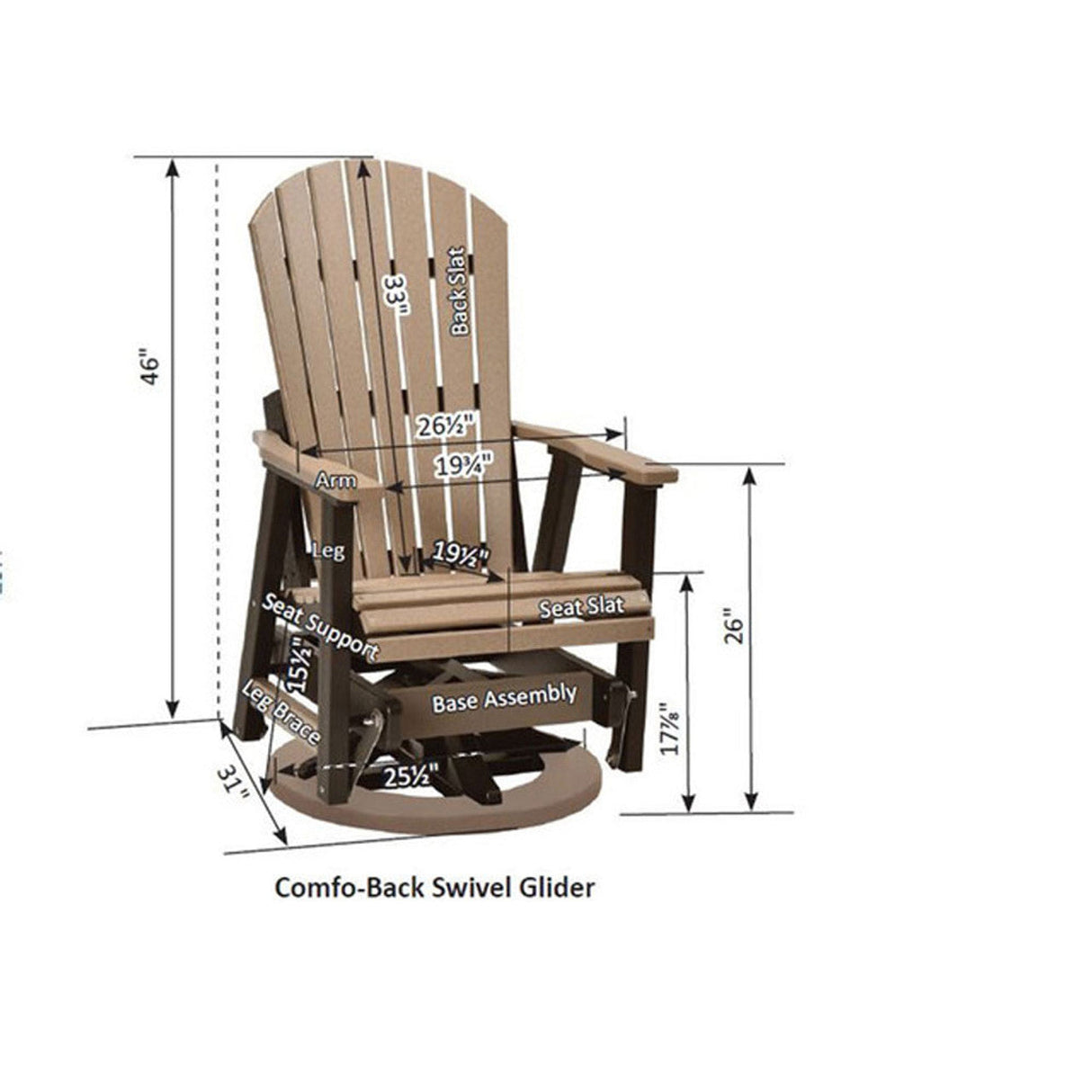 Berlin Gardens Comfo-Back Swivel Glider - PCSG2644 3