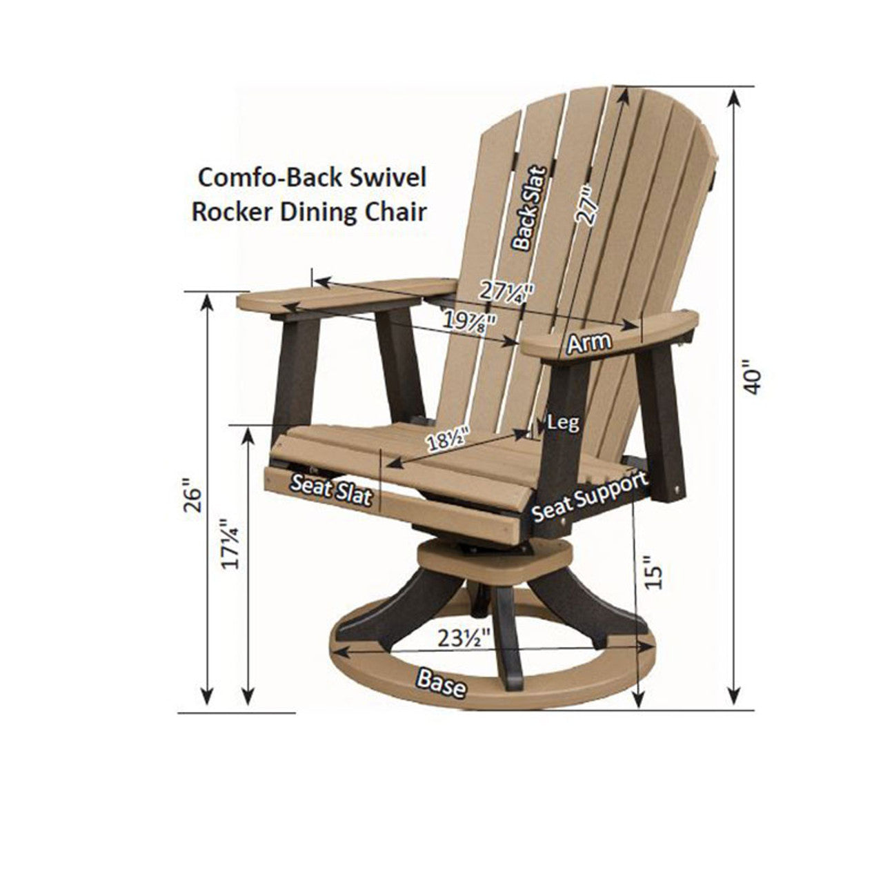 Berlin Gardens Comfo-Back Swivel Rocker Dining Chair - ESDC2127 3