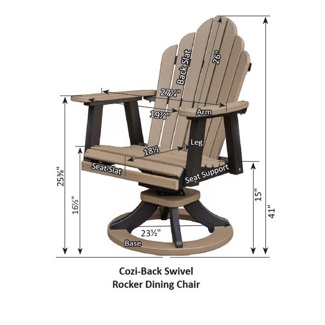 Berlin Gardens Cozi-Back Swivel Rocker Dining Chair - ZSDC2127 2