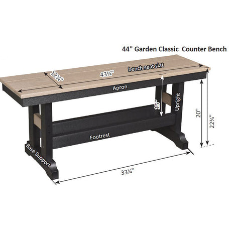 Berlin Gardens Garden Classic 44" Counter Bench - GCCB4423 2