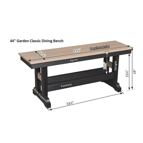 Berlin Gardens Garden Classic 44" Dining Bench - GCDB4418 2