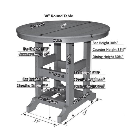 Berlin Gardens Garden Classic 38" Round Counter Table with Hammered Top - 2