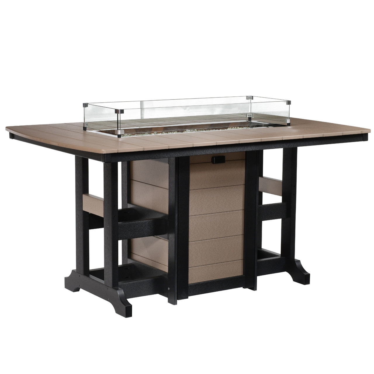Berlin Gardens Garden Classic Standard Top 44" x 72" Rectangular Fire Dining Table - GCFT4472D