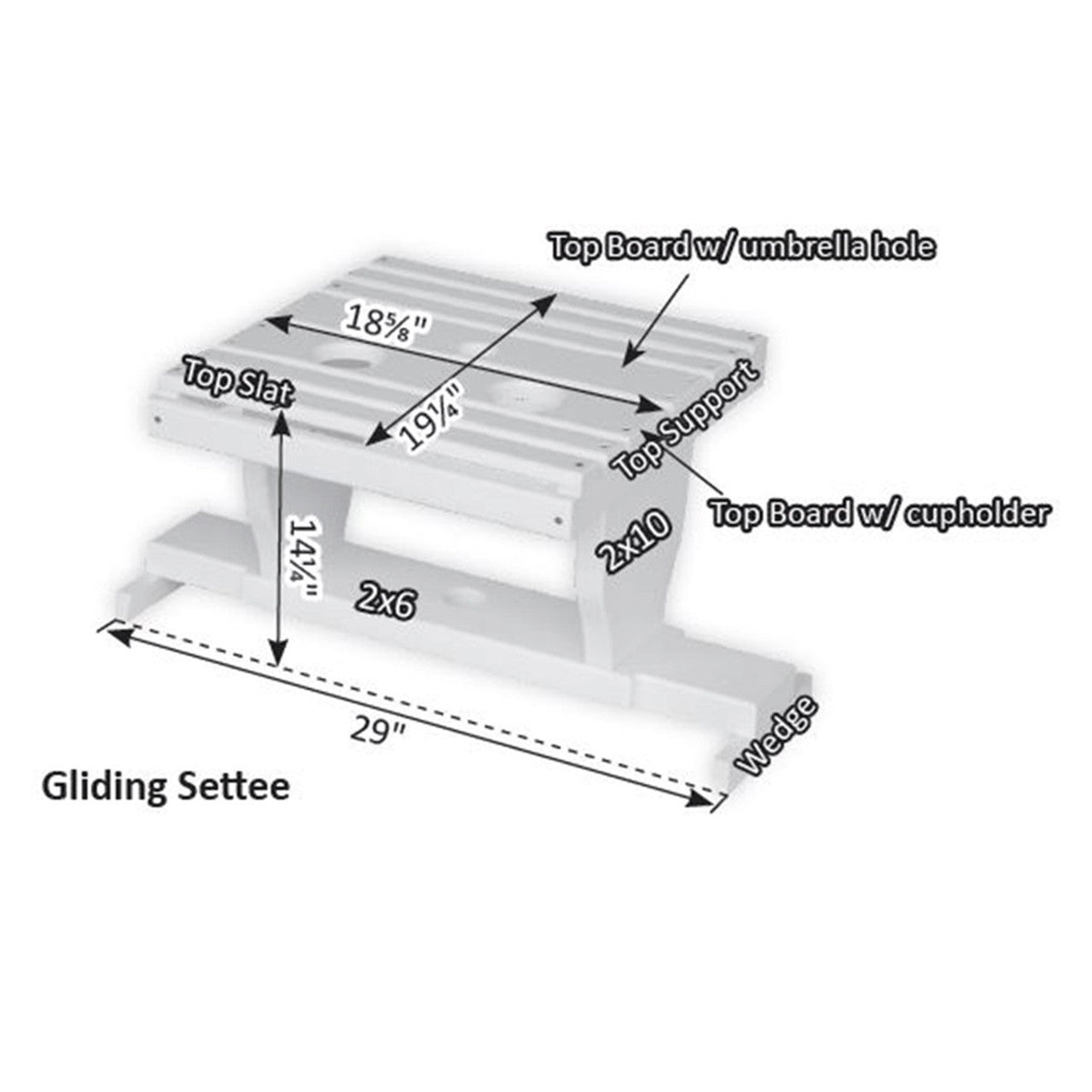 Berlin Gardens Gliding Settee Table - PGST2400 3