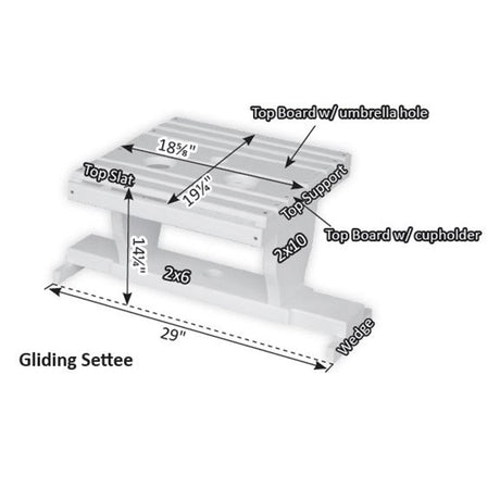 Berlin Gardens Gliding Settee Table - PGST2400 3