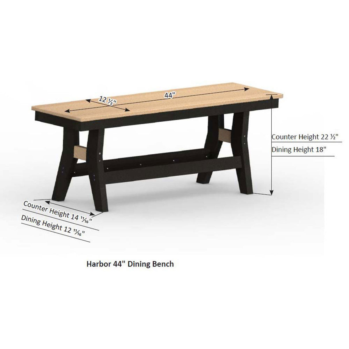 Berlin Gardens Harbor 44" Counter Bench - HB4423C 2