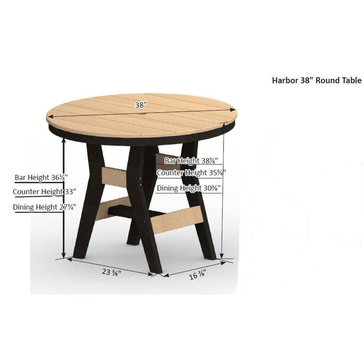 Berlin Gardens Harbor Bar Tables Hammered Top 38" Round Bar Table - HHFT0038B 2