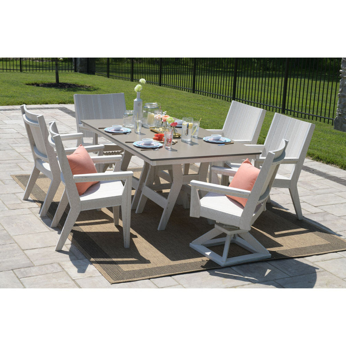 Berlin Gardens Harbor Counter Tables Standard Top 44" x 72" Rectangular Counter Table - HRT4472C 5