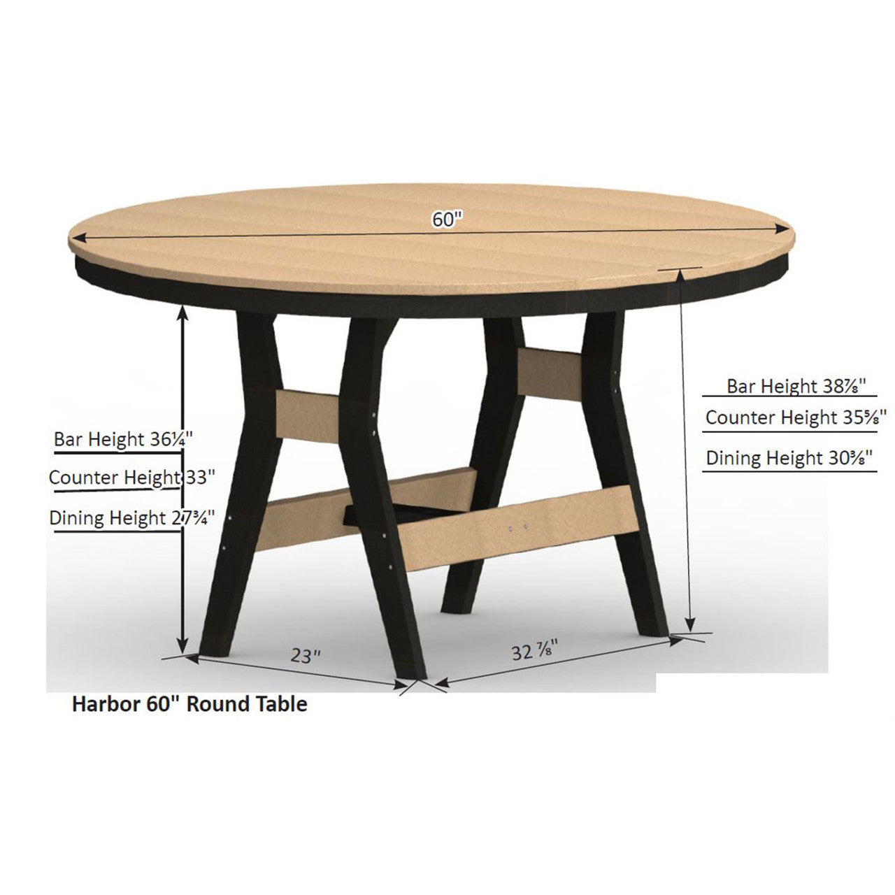 Berlin Gardens Harbor Counter Tables Standard Top 60" Round Counter Table - HRT0060C 2