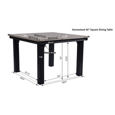 Berlin Gardens Homestead 44" Dining Table - HDT0044D 2