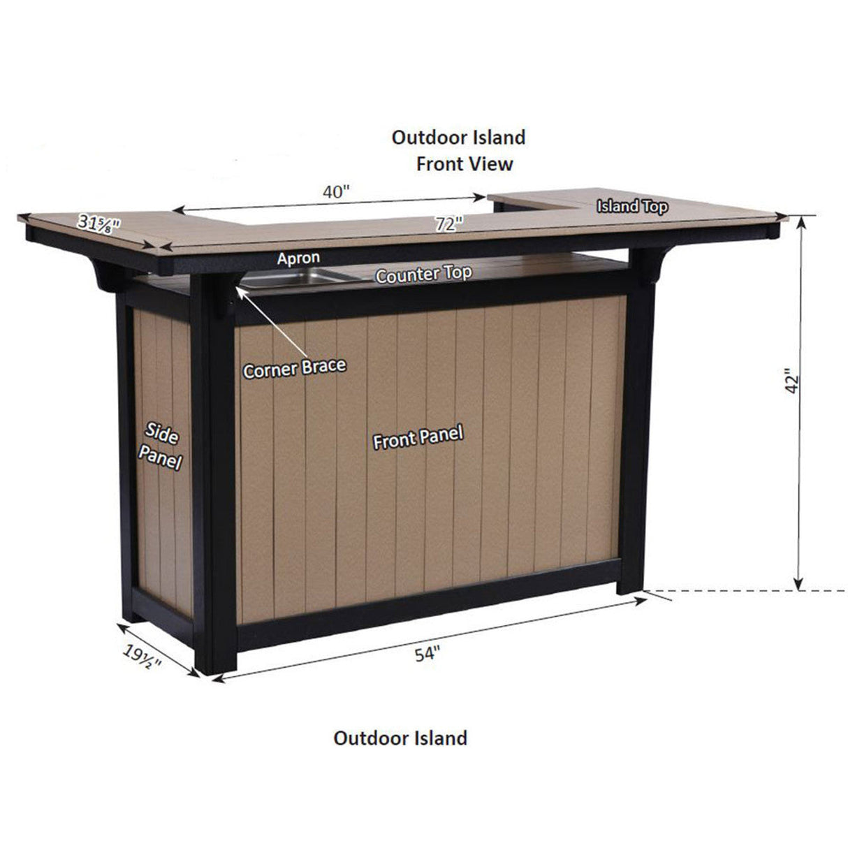 Berlin Gardens Outdoor Island with Ice Bowl - ODIS4272IB 4