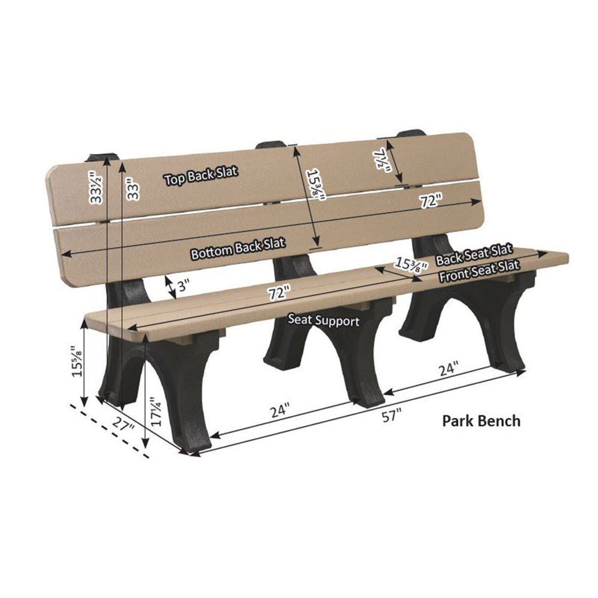 Berlin Gardens Park Bench - POPB3472 2