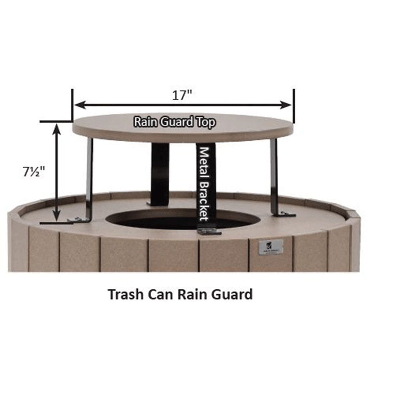 Berlin Gardens Rain Guard for Round Trash Can - RG717 2