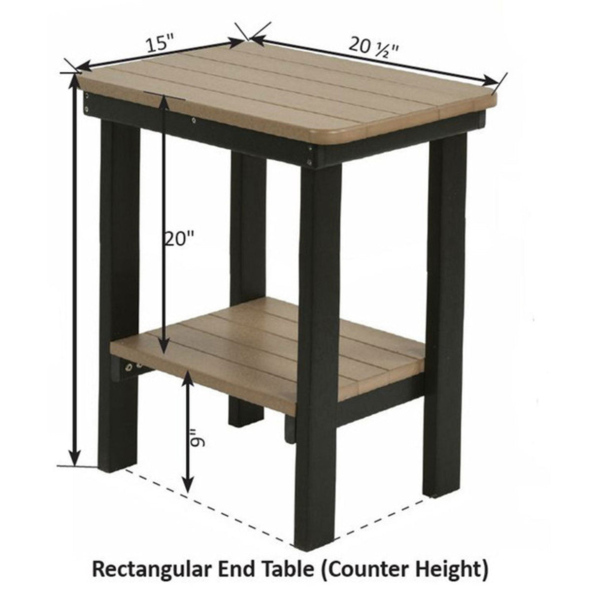 Berlin Gardens Rectangle End Table Counter Height - RTET2915 2