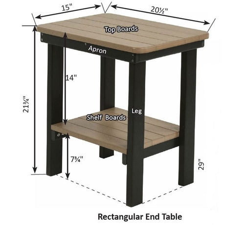 Berlin Gardens Rectangle End Table Dining Height - RTET2115 3