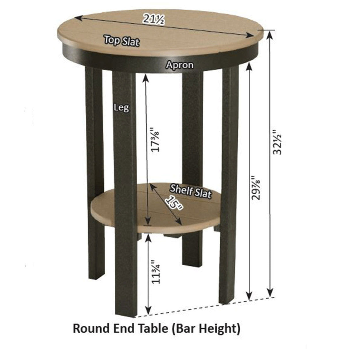 Berlin Gardens Round End Table Counter Height - PRET2922 2
