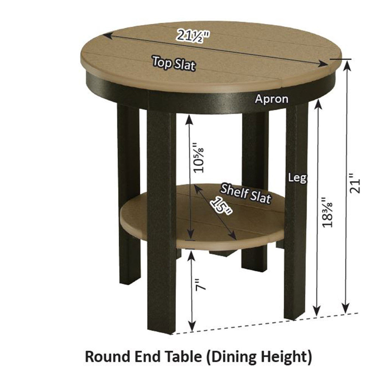 Berlin Gardens Round End Table Dining Height - PRET2122 2