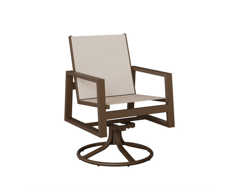 Berlin Gardens Vida Padded Sling Swivel Rocker Dining Chair - VSRDPS