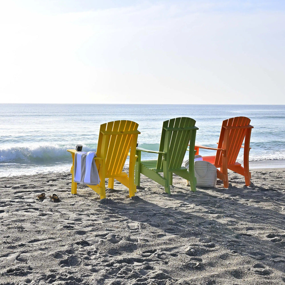 LuxCraft 3 Piece Oasis Conversation Table & Adirondack Chair Set 4