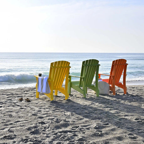 LuxCraft 3 Piece Oasis Conversation Table & Adirondack Chair Set 4
