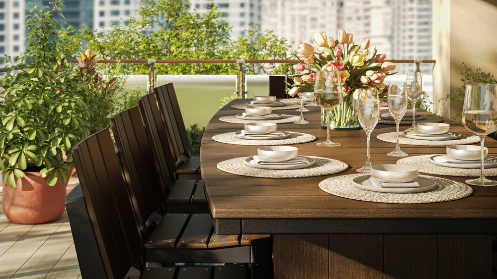 LuxCraft Urban 4' x 10' Oval Dining Table - Counter Height Additional Image - 2