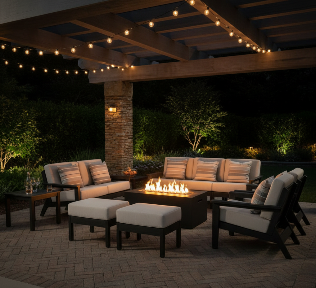 FREE Blaze Firepit With Purchase Of Seaside Casual 12 Piece Deep Seating Set
