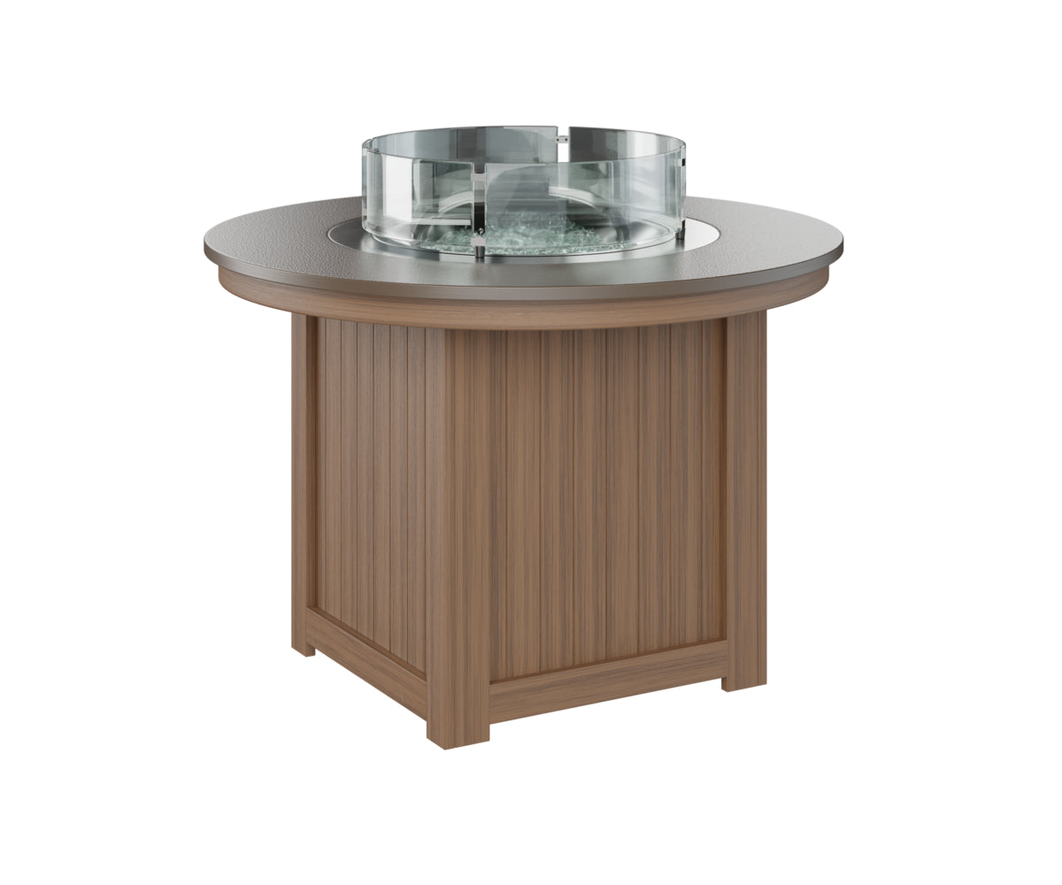 Berlin Gardens Donoma 44" Round Fire Table Dining with Hammered Top