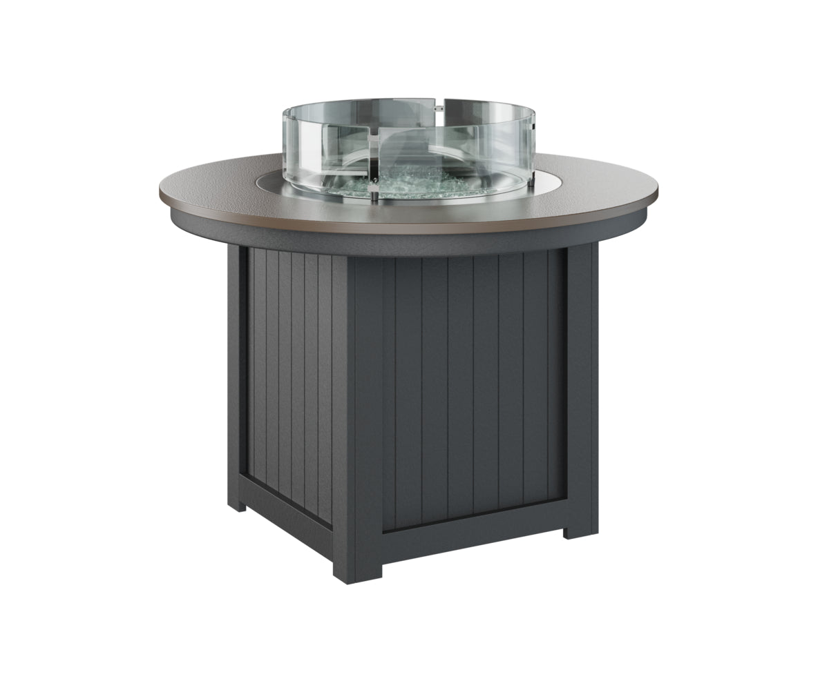 Berlin Gardens Donoma 44" Round Fire Table Dining with Hammered Top