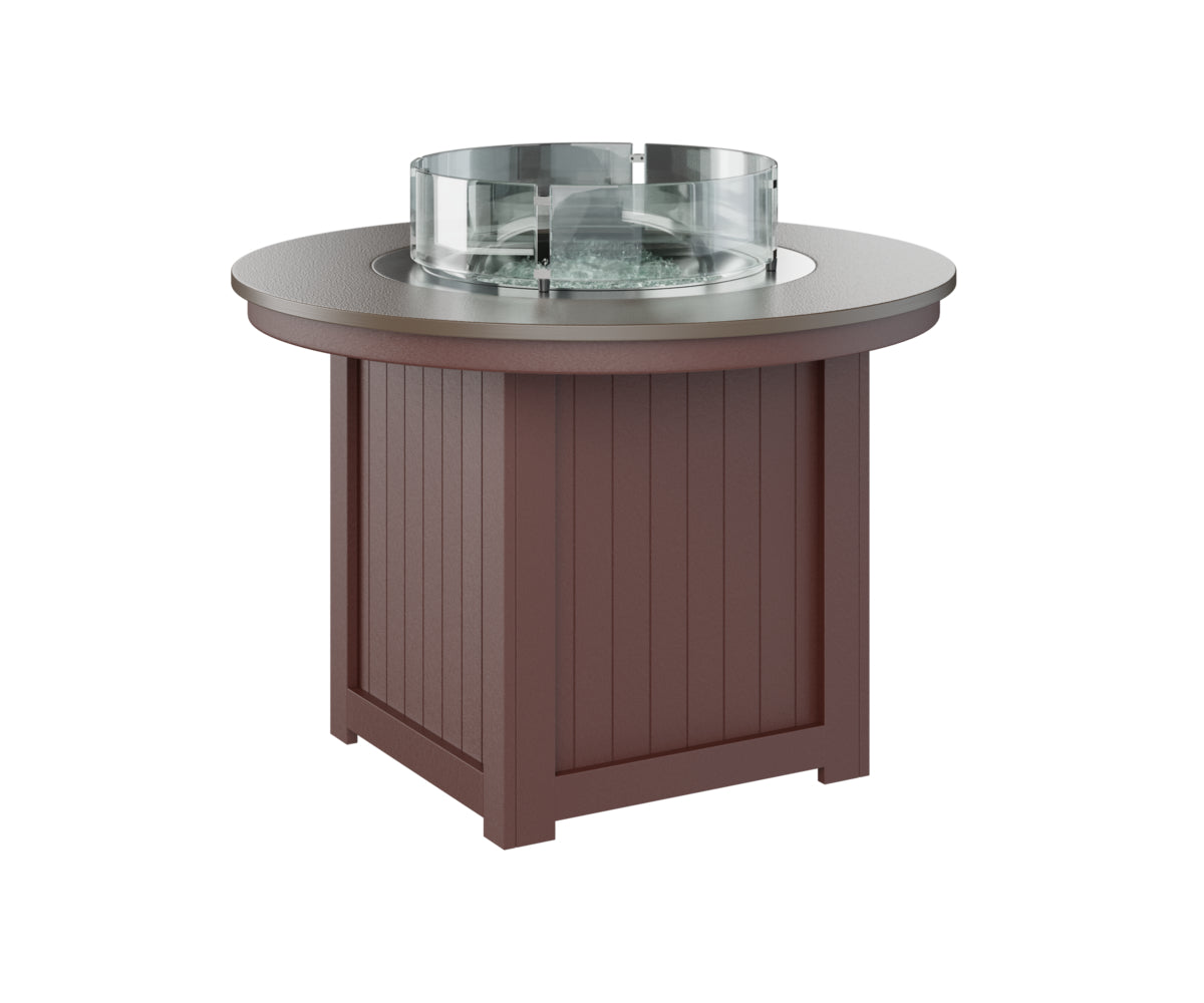 Berlin Gardens Donoma 44" Round Fire Table Dining with Hammered Top