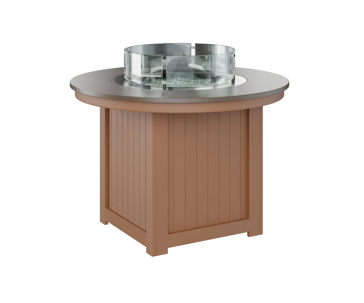 Berlin Gardens Donoma 44" Round Fire Table Dining with Hammered Top