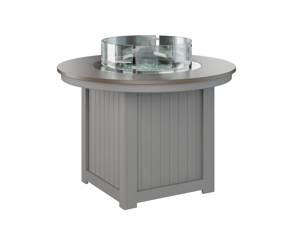 Berlin Gardens Donoma 44" Round Fire Table Dining with Hammered Top