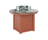 Berlin Gardens Donoma 44" Round Fire Table Dining with Hammered Top