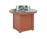 Berlin Gardens Donoma 44" Round Fire Table Dining with Hammered Top