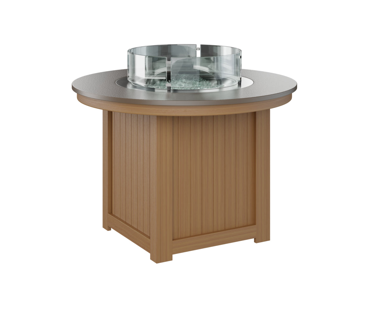 Berlin Gardens Donoma 44" Round Fire Table Dining with Hammered Top