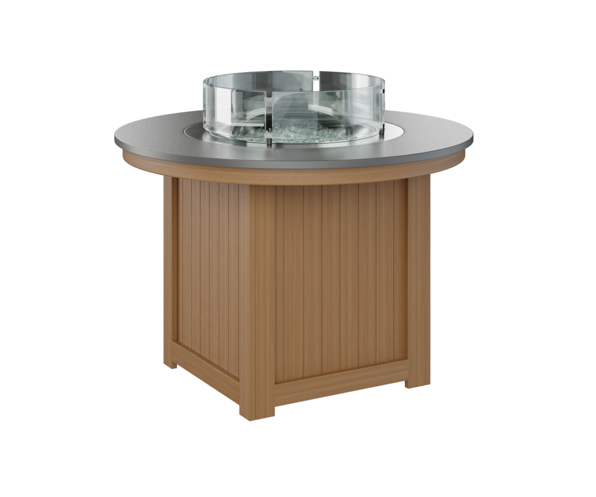 Berlin Gardens Donoma 44" Round Fire Table Dining with Hammered Top