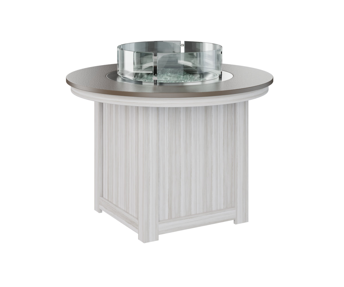 Berlin Gardens Donoma 44" Round Fire Table Dining with Hammered Top