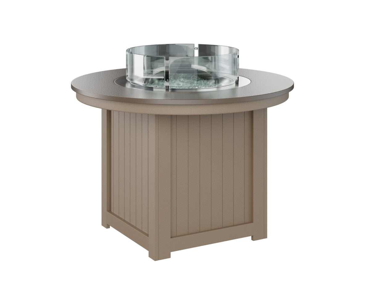 Berlin Gardens Donoma 44" Round Fire Table Dining with Hammered Top