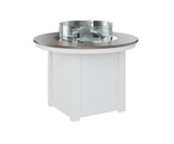 Berlin Gardens Donoma 44" Round Fire Table Dining with Hammered Top