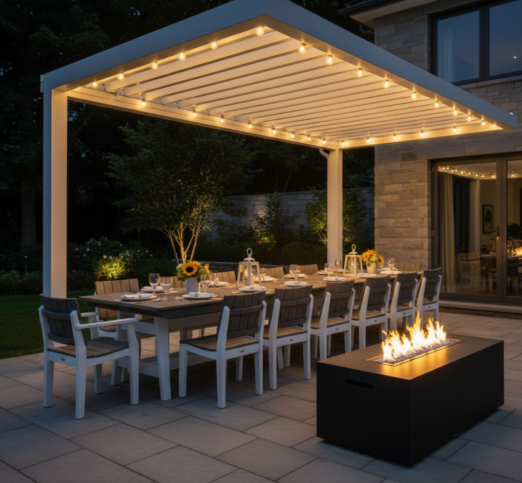 FREE Blaze Firepit With Purchase Of Seaside Casual 15 Piece Dining Set