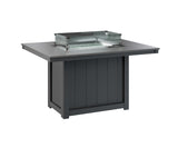 Berlin Gardens Donoma 42" x 54" Rectangular Fire Table Dining with Hammered Top