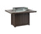 Berlin Gardens Donoma 42" x 54" Rectangular Fire Table Dining with Hammered Top