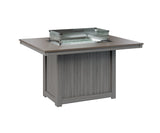 Berlin Gardens Donoma 42" x 54" Rectangular Fire Table Dining with Hammered Top